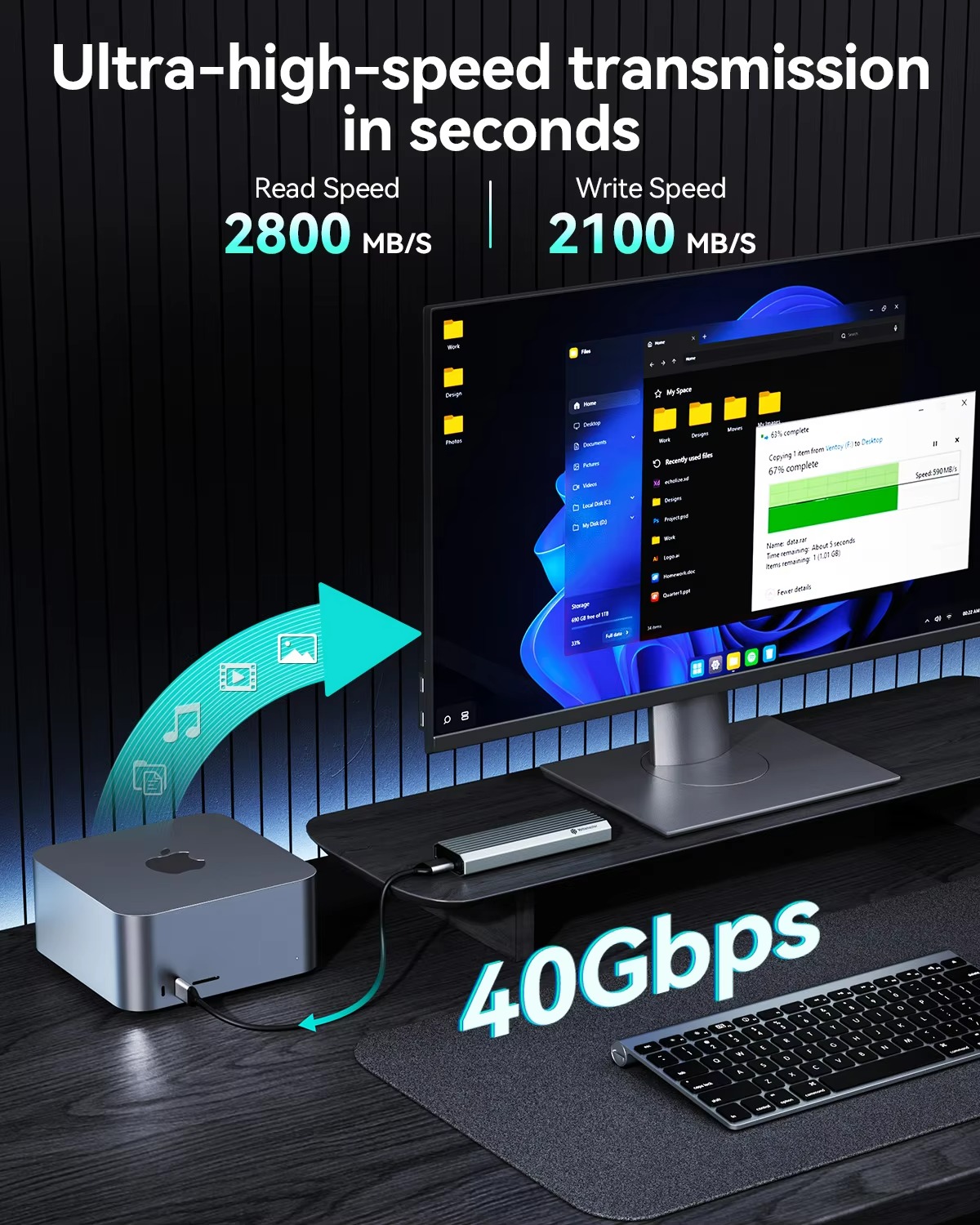 Carcasa Externa para Disco Dur - Usb4 40Gbps External Ssd 8Tb reseña y precio